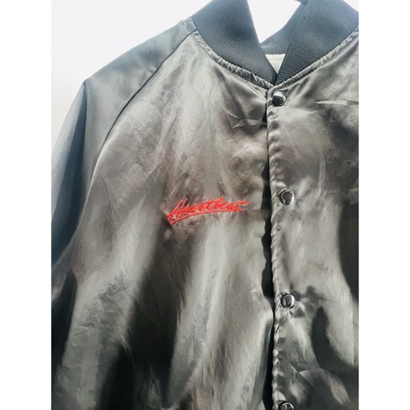 Vintage Chevrolet Heartbeat of America Jacket Mens Large Black Satin Bomber 90s - Picture 4 of 14